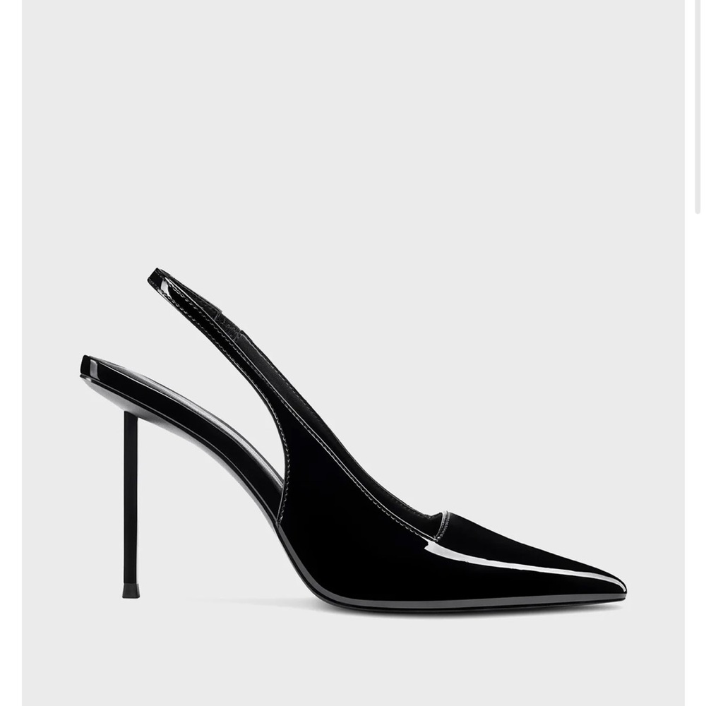Chic Black Patent Slingback Heels